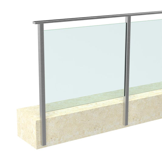 Aluminium Side Fix Post System with 10mm Glass - Balustrade Components UK Ltd