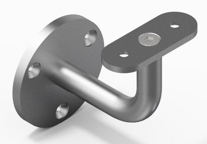 Bent-bar handrail bracket