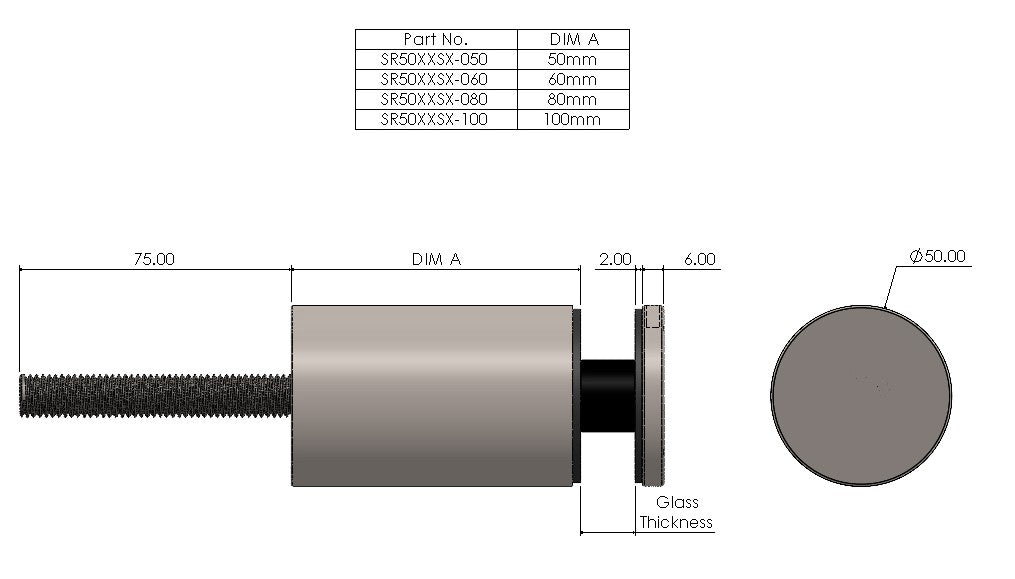 Threaded Bar Fix Stand-off Point Fixings