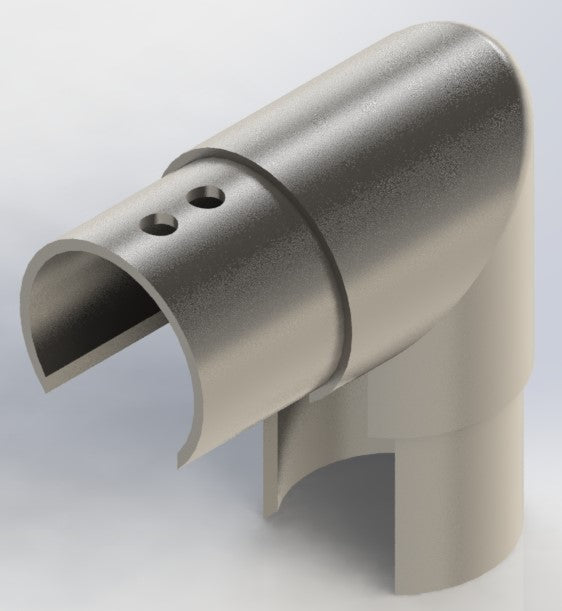 Horizontal and Vertical 90 Degree Elbows for Slotted Tube - Balustrade Components UK Ltd