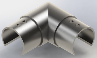 Horizontal and Vertical 90 Degree Elbows for Slotted Tube - Balustrade Components UK Ltd