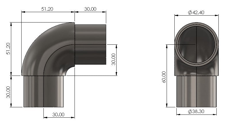90 Degree Elbows for Round Tube - Balustrade Components UK Ltd