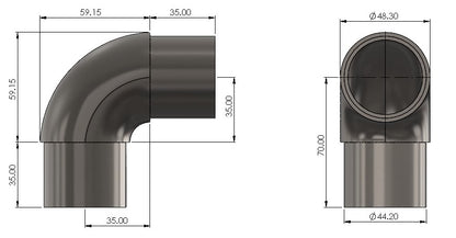 90 Degree Elbows for Round Tube - Balustrade Components UK Ltd