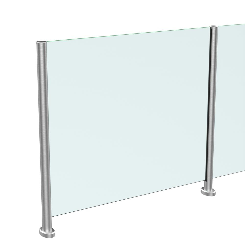Aluminium Base Fix Post System with 10mm Glass - Balustrade Components UK Ltd